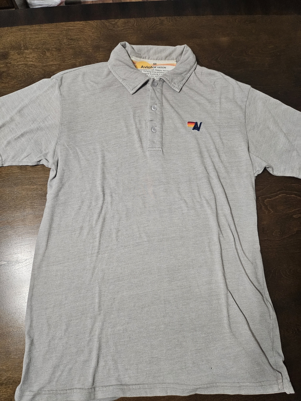 Aviator Nation Men's Grey Polo Shirt Size Medium